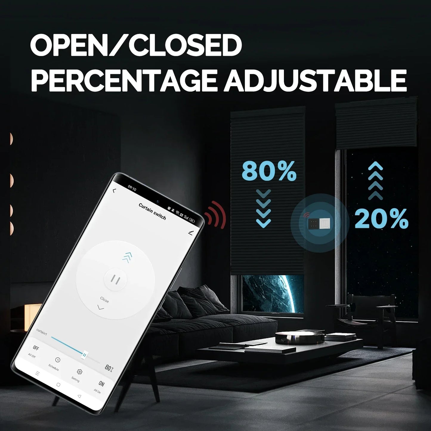 MOES Star Ring Series ZigBee Smart Light Switch Dimmer Switch and Curtain Switch Smart Life APP Work with Alexa Google Home