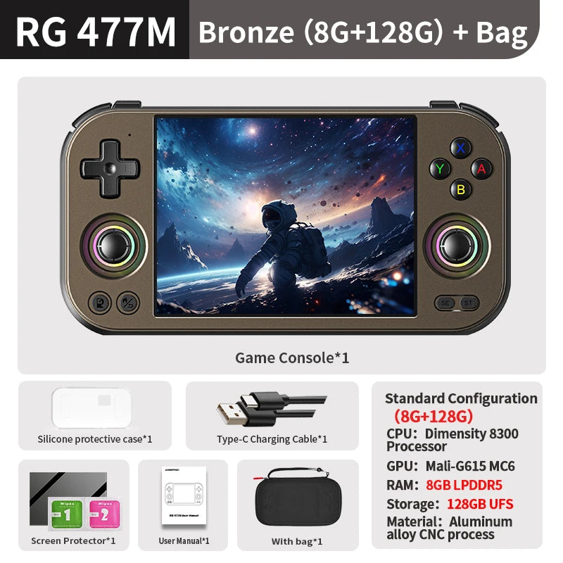 ANBERNIC RG 477M Retro Handheld Game Console Android 3D Hall Joystick Video Games Player Supports WIFI Al Assistant RixelHK FOTA