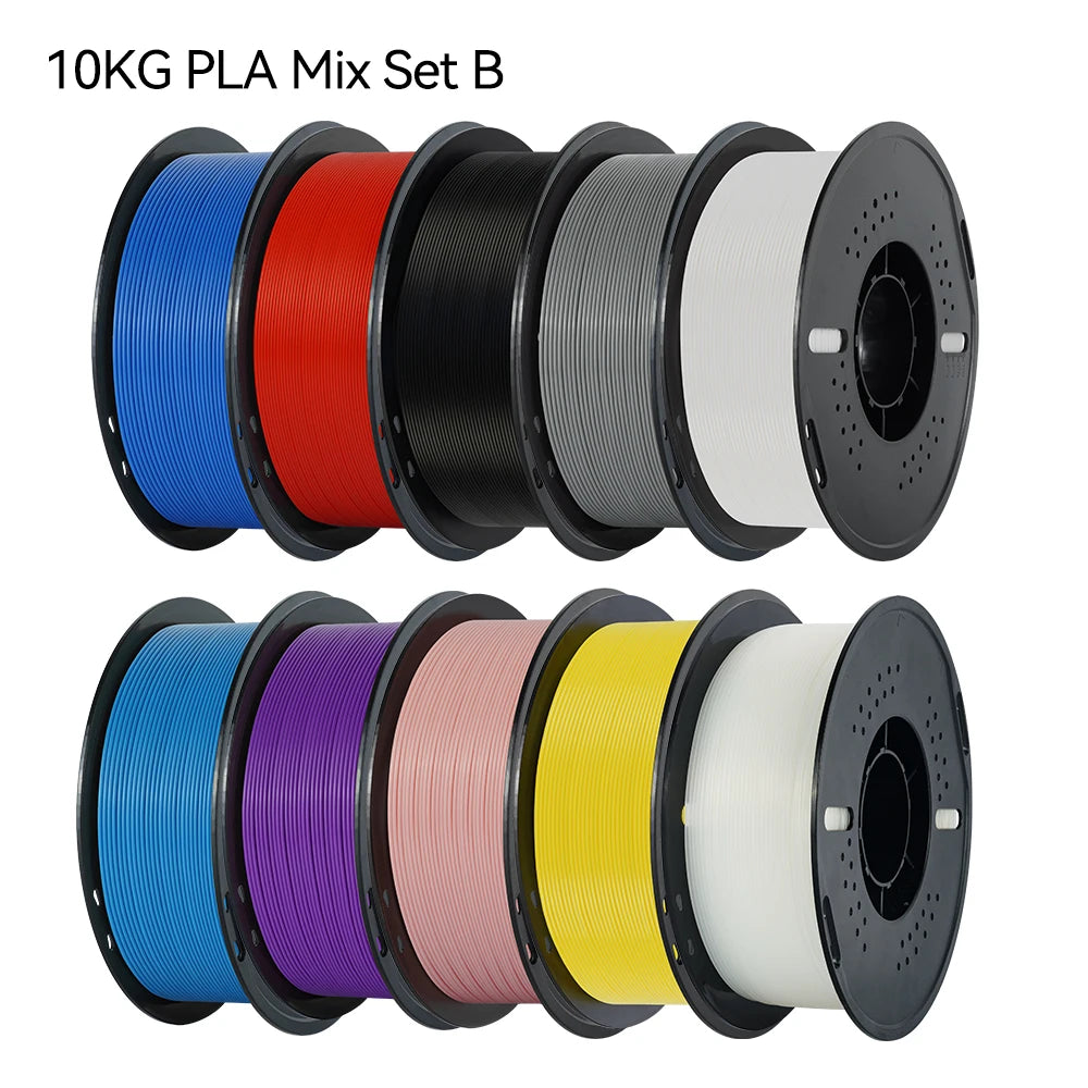 22LBS PETG or PLA filament 3D Printer Filament 10 Rolls 1KG 1.75MM Eco-Friendly Good Toughness Mix Color Free Shipping