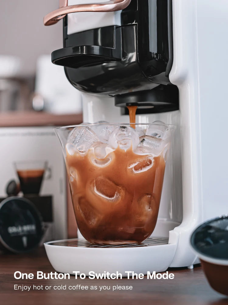 5 in 1 Multiple Capsule Coffee Machine Hot/Cold DG Cappuccino Nes Small Capsule ESE Pod Ground Coffee Cafeteria 20Bar H2B