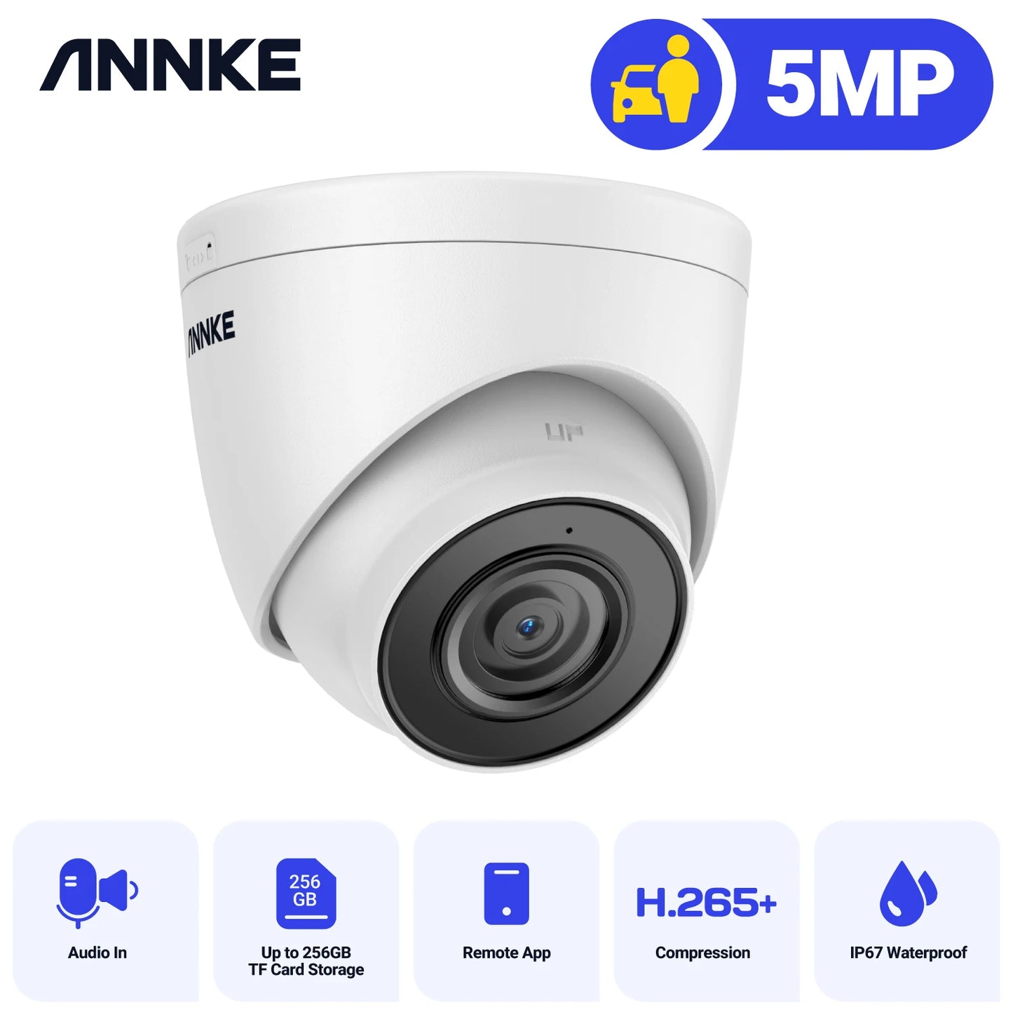 5MP IP Camera Outdoor Indoor POE Security Cameras Smart Home POE Surveillance Cameras TF Card Support With Audio in