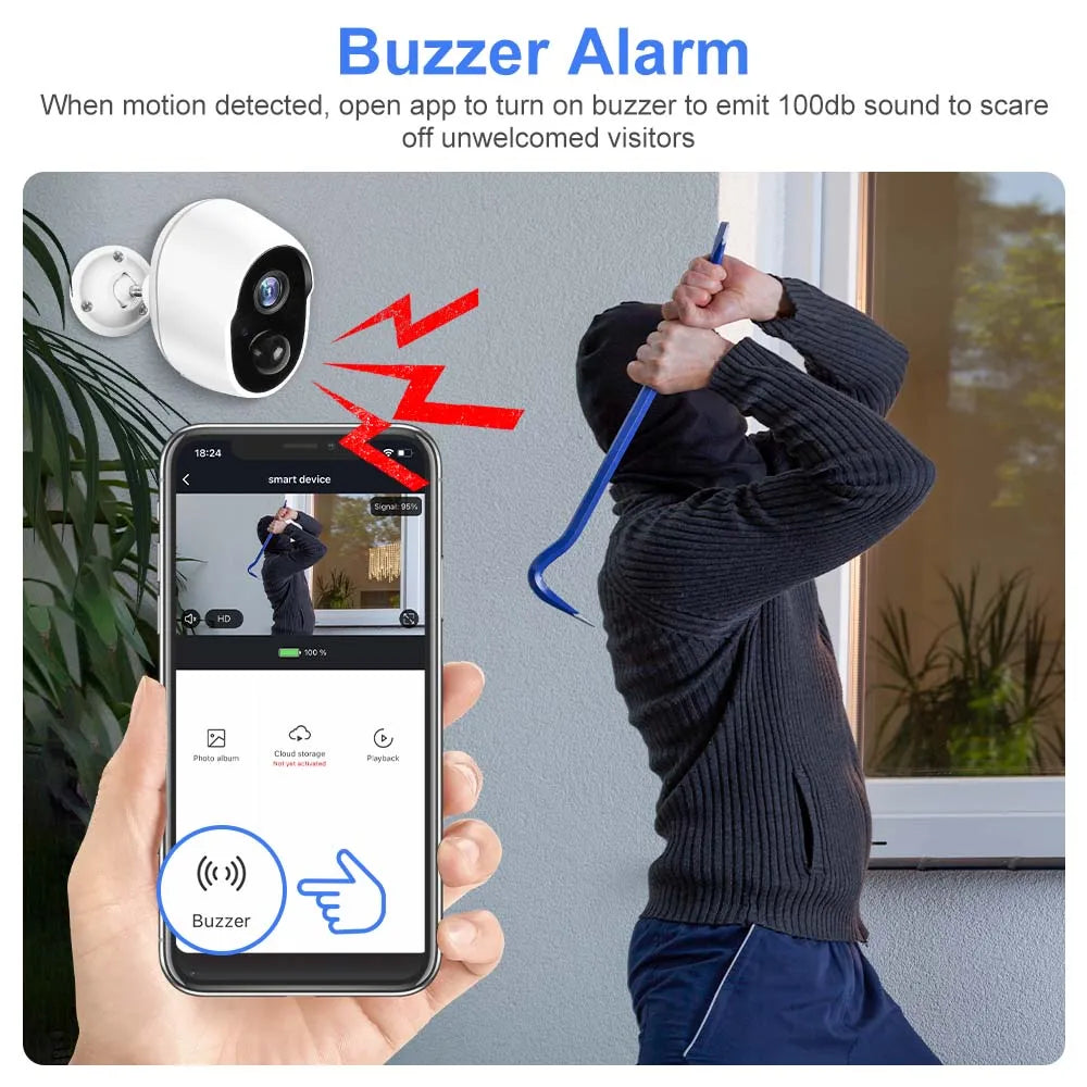 3MP 9000mAh Battery WIFI Surveillance Camera Tuya Smart Home Outdoor Security Protection Wireless CCTV Camera Solar Panel