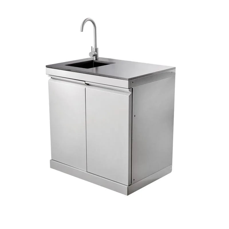 outdoor sink,Double-door 830 sink, with a black lacquer countertop and a stainless steel base body