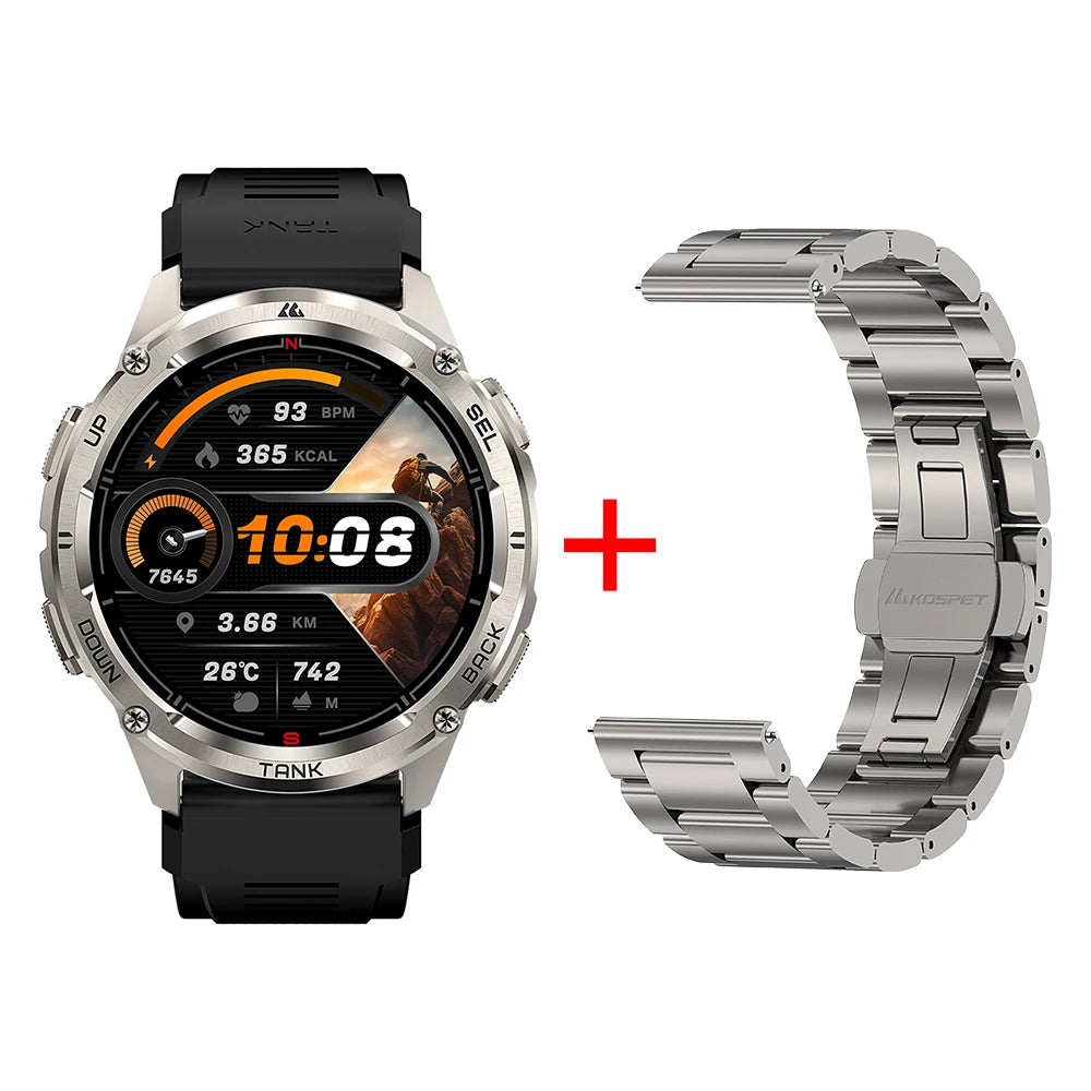 GPS Smart Watch for Men Bluetooth Call 5ATM IP69K Waterproof Men's Watch Stainless Steel Health Monitor