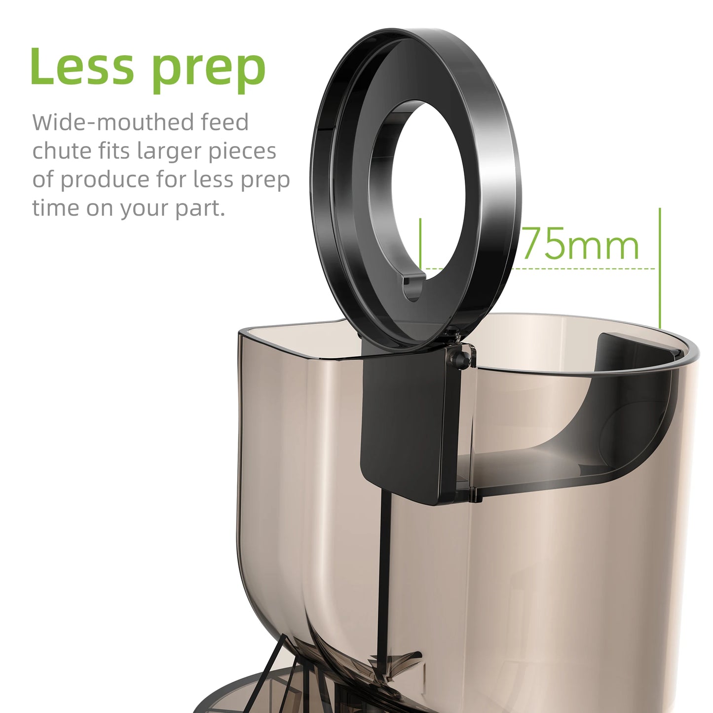 Cold Press Juicer with 78mm Feed Chute, 200W 40-65RPM Powerful Motor Slow Masticating Juice Extractor Fits Whole Fruits