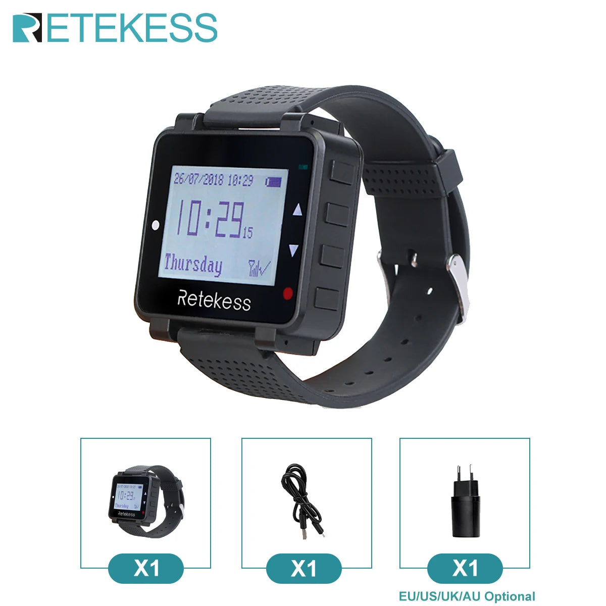 Wireless Waiter Calling System Restaurant Pager T128 Watch Receiver T117 Call Button Customer Service For Cafe
