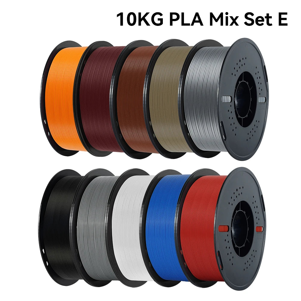 22LBS PETG or PLA filament 3D Printer Filament 10 Rolls 1KG 1.75MM Eco-Friendly Good Toughness Mix Color Free Shipping
