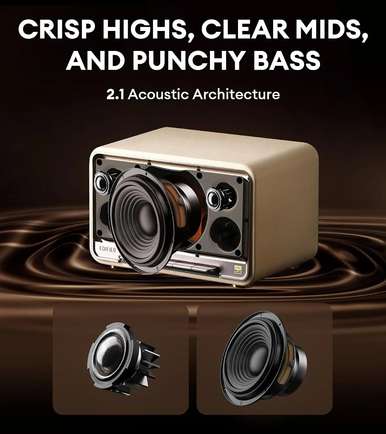 Hi-Res Tabletop Wireless Speaker, LDAC, Bluetooth 5.3, 60W, 11h Playtime, APP Control
