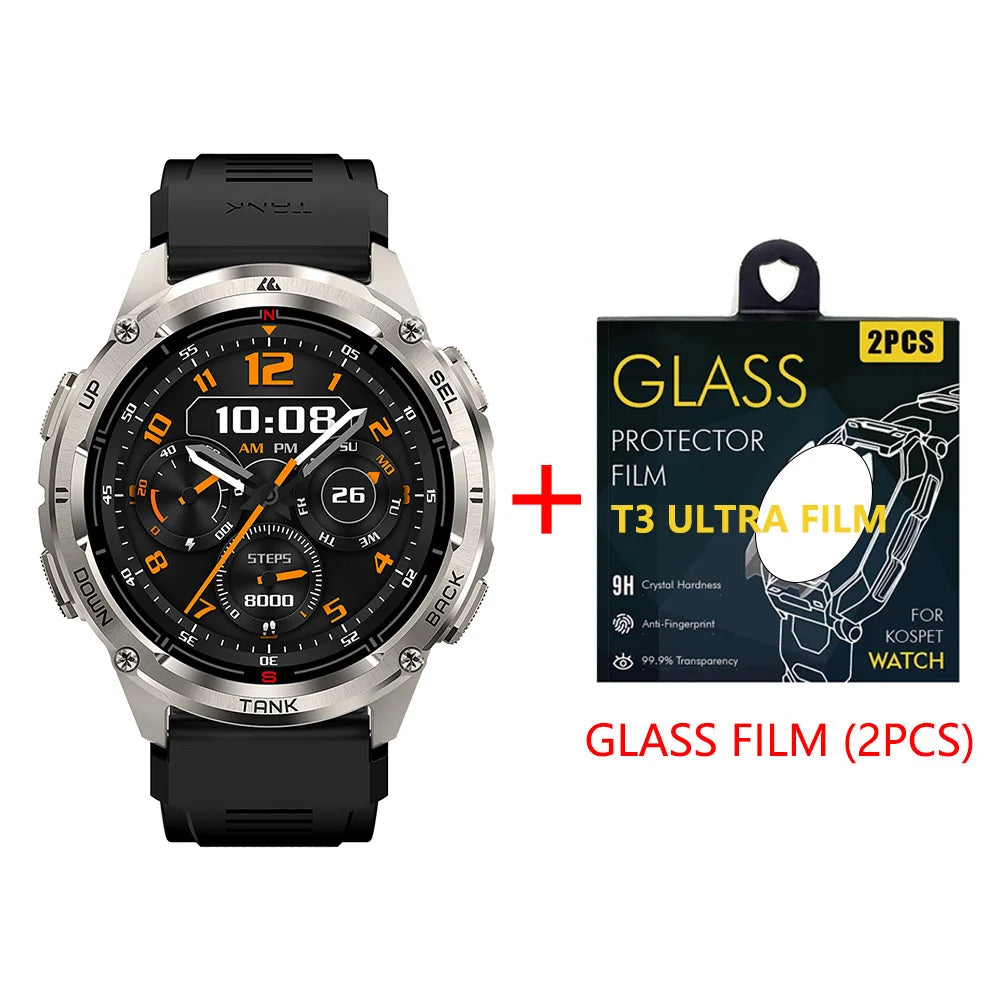 GPS Smart Watch for Men Bluetooth Call 5ATM IP69K Waterproof Men's Watch Stainless Steel Health Monitor
