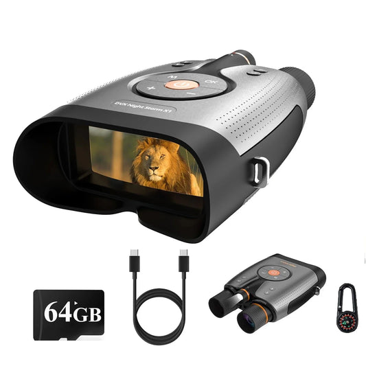 True 4K Night Vision Binoculars 1200m Long Range Night Viewing Goggles Full Color Photo and Video with App Control for Camping