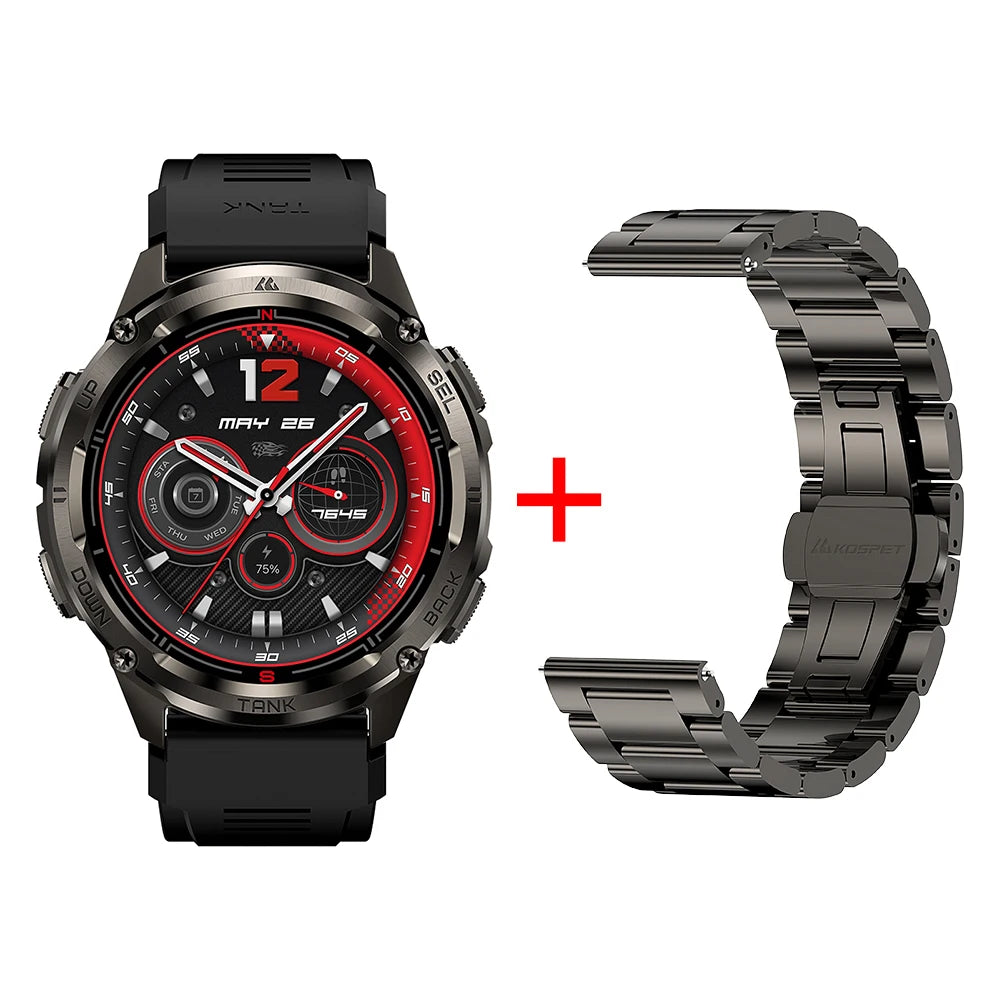 GPS Smart Watch for Men Bluetooth Call 5ATM IP69K Waterproof Men's Watch Stainless Steel Health Monitor