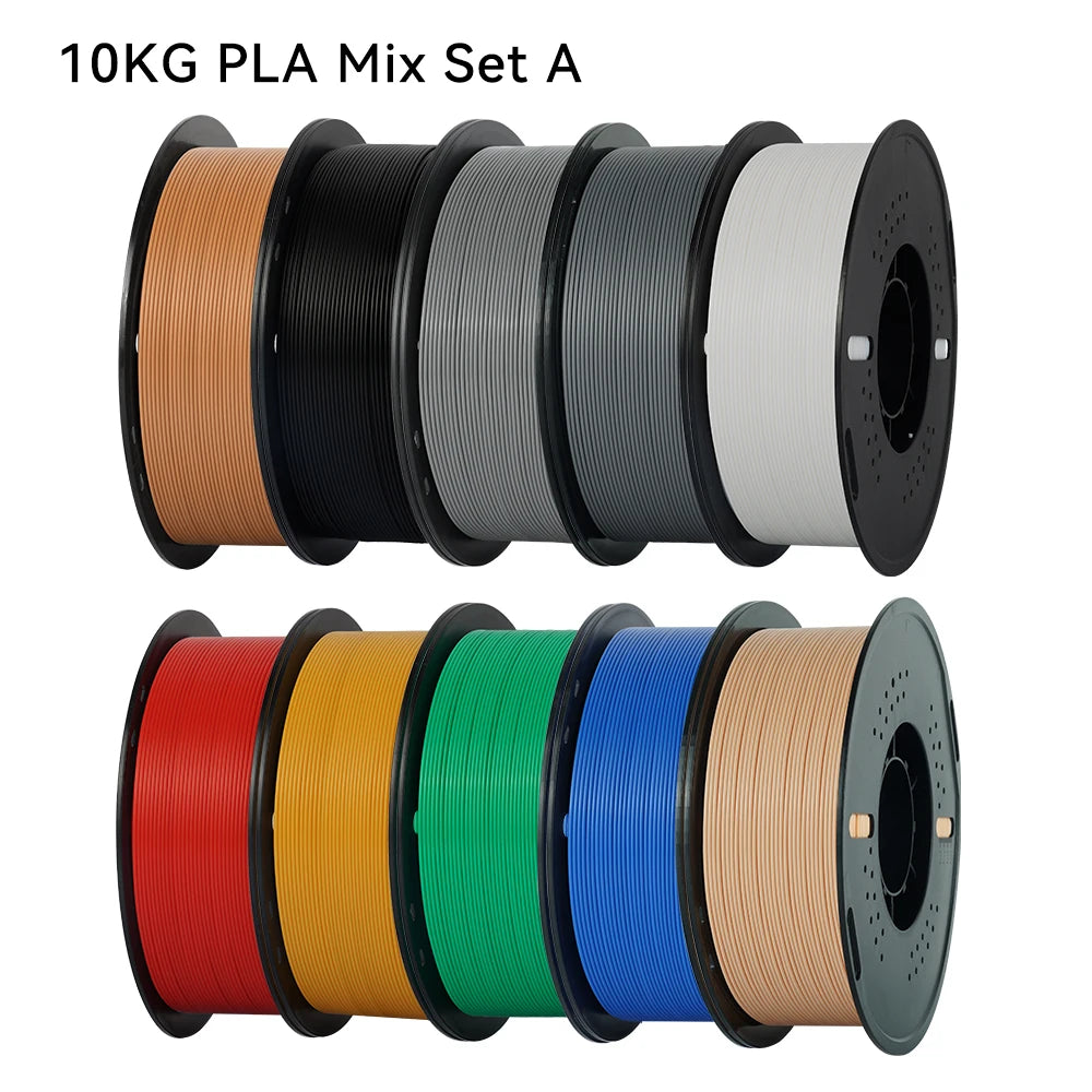 22LBS PETG or PLA filament 3D Printer Filament 10 Rolls 1KG 1.75MM Eco-Friendly Good Toughness Mix Color Free Shipping