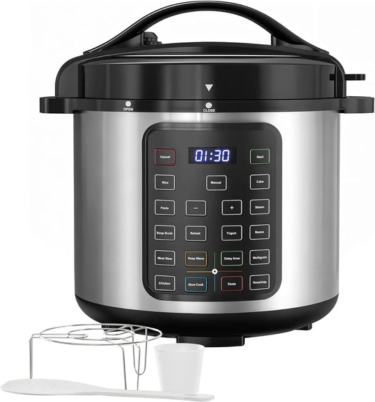 16-in-1 Electric Pressure Cooker,8QT Stainless Steel&Non-Stick Multi Cooker