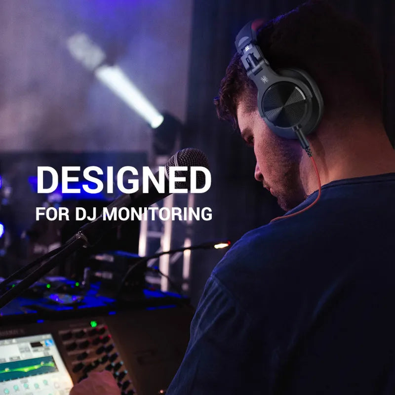 Wired Over Ear Headphone With Mic Studio DJ Headphones Professional Monitor Recording & Mixing Headset For Gaming