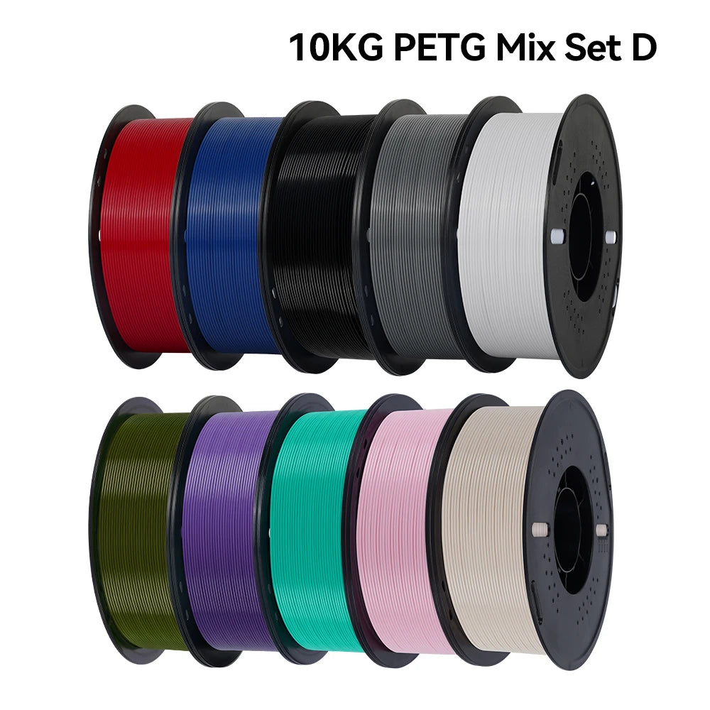 22LBS PETG or PLA filament 3D Printer Filament 10 Rolls 1KG 1.75MM Eco-Friendly Good Toughness Mix Color Free Shipping