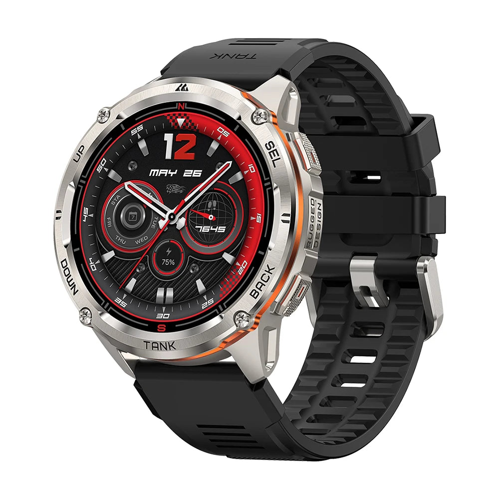 GPS Smart Watch for Men Bluetooth Call 5ATM IP69K Waterproof Men's Watch Stainless Steel Health Monitor