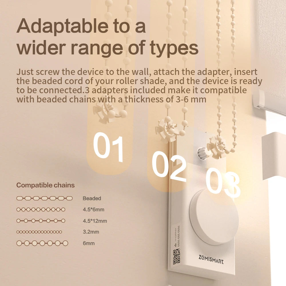 Smart Roller Shade Driver Built-in Battery Knob Control Work with Homekit Alexa Google Home Smartthings