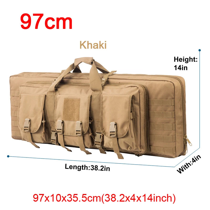 32 38 42 48 inch Tactical Double Rifle Case Molle Rifle Bag Sniper Airsoft Gun Case Backpack Hunting Gun Holster