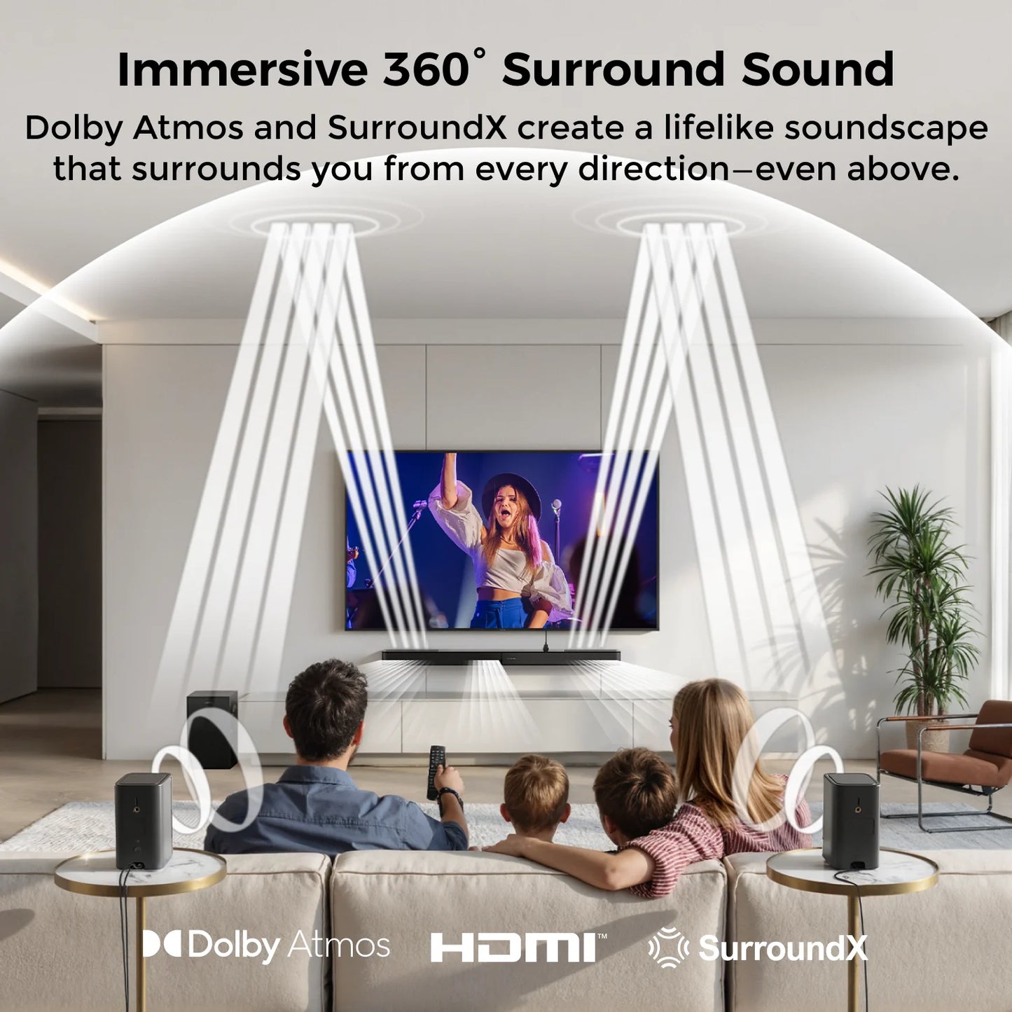460W 5.1.2ch Sound Bar with Dolby Atmos, Surround Sound Home Theater System for TV with 2 Surround Speakers, APP Control