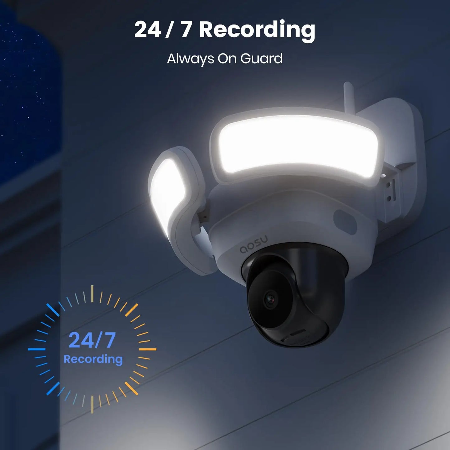 Dekco 3K/5MP UHD Wall Light Camera Wireless Wifi Floodlight Camera Outdoor 360° View Color Night Vision 2-way Audio Security Cam