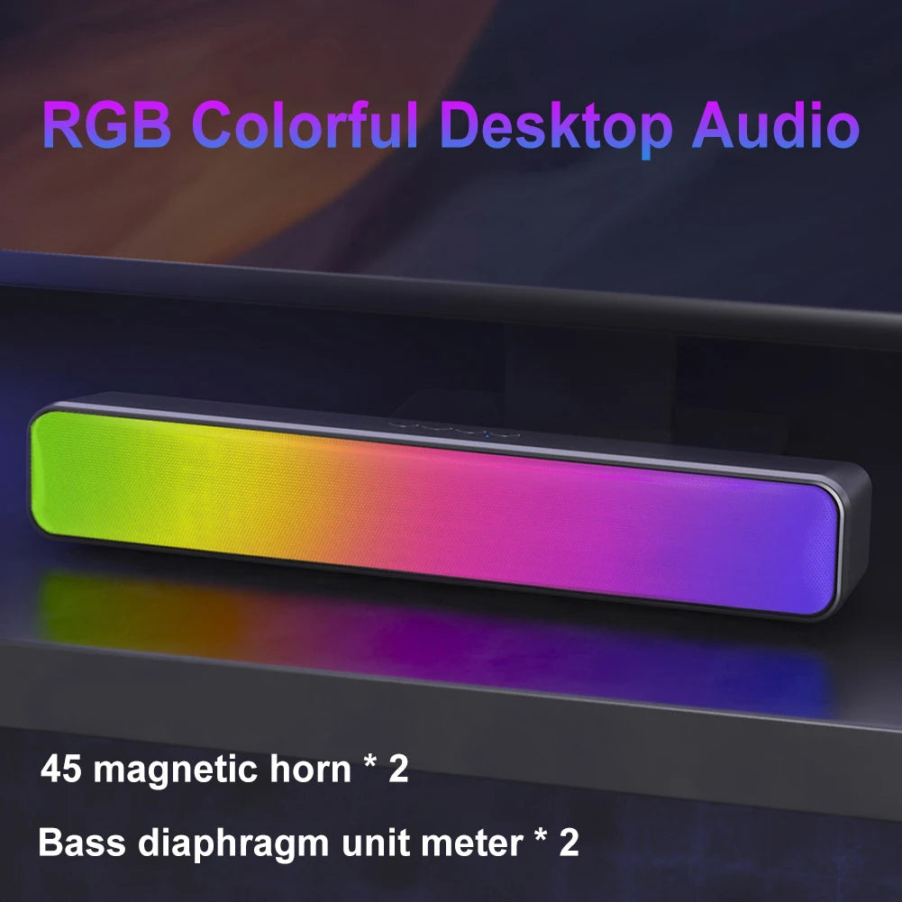 Wireless Speaker Bluetooth-Compatible 3D Stereo Sound Bar with Subwoofer PC Speaker Double Speaker High Volume for PC Laptop