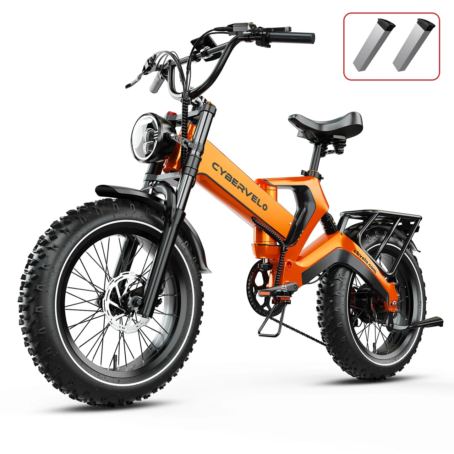 20” Fat Tire 2000W Peak Motor Luxury Foldable ebike 48V Removable Battery E Bicycle 35+ MPH 100+Miles Long Range EK6