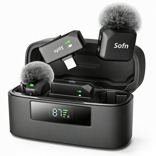 Wireless Lavalier Microphone for iPhone and Android(Lightning & USB-C),Lapel Mini Mic with 3-Level AI Noise Reduction,Wireless Mic with Magnetic Sheet for Video Recording,Vlog,Podcast