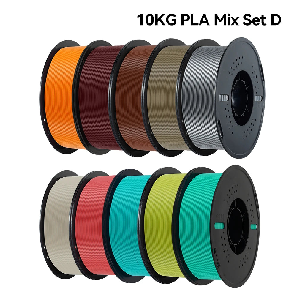 22LBS PETG or PLA filament 3D Printer Filament 10 Rolls 1KG 1.75MM Eco-Friendly Good Toughness Mix Color Free Shipping