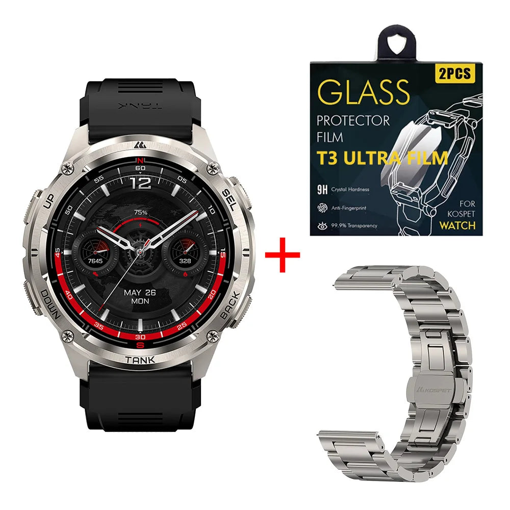 GPS Smart Watch for Men Bluetooth Call 5ATM IP69K Waterproof Men's Watch Stainless Steel Health Monitor