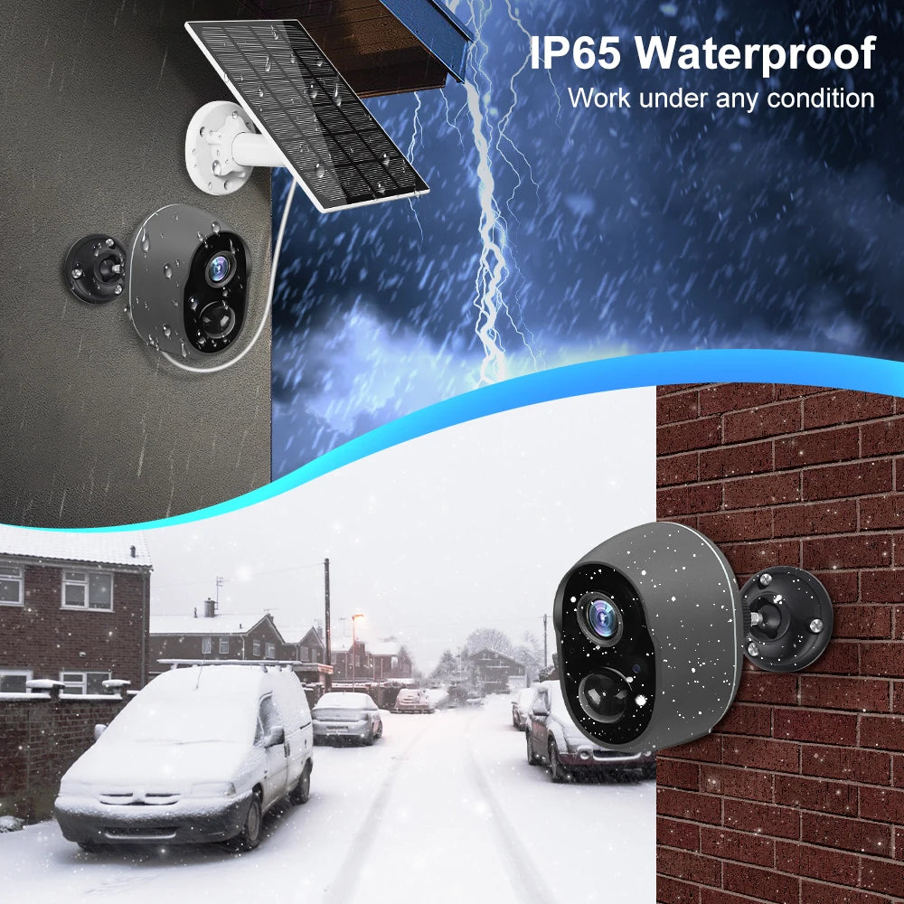 100% Wire-Free Tuya Smart 5200mAh 3.5W Solar Battery Outdoor Wireless WiFi 3MP PIR Security Protection Siren Infrared IR Camera