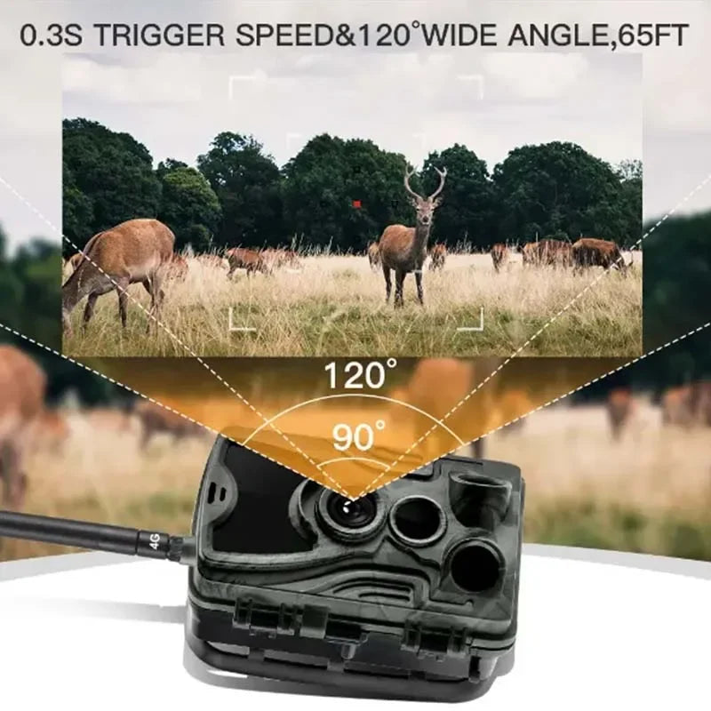 HC-801pro 4G Hunting Trail Camera 4K Video Live Show Night Vision Photo Trap 30MP APP Bluetooth Control Wildlife Cameras