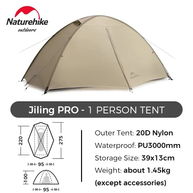 4 Seasons Giling PRO Hiking Tent Easy Setup Dome Tent Outdoor Camping Portable Equipment Mountaineering Tent Ultralight Backpacking Tent