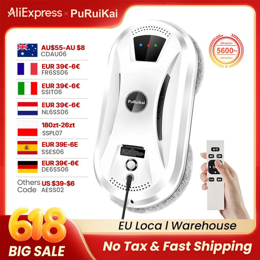 Ultra Thin Robot Vacuum Cleaner Window Cleaning Robot Window Electric Glass Limpiacristales Remote Control For Home