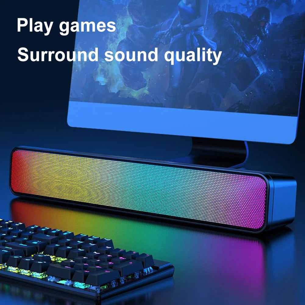 Wireless Speaker Bluetooth-Compatible 3D Stereo Sound Bar with Subwoofer PC Speaker Double Speaker High Volume for PC Laptop