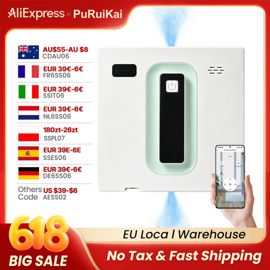 Robot Electric Automatic Window Cleaning Robotic , With APP/Remote Control,With Voice Broadcast Two-way Automatic Spray