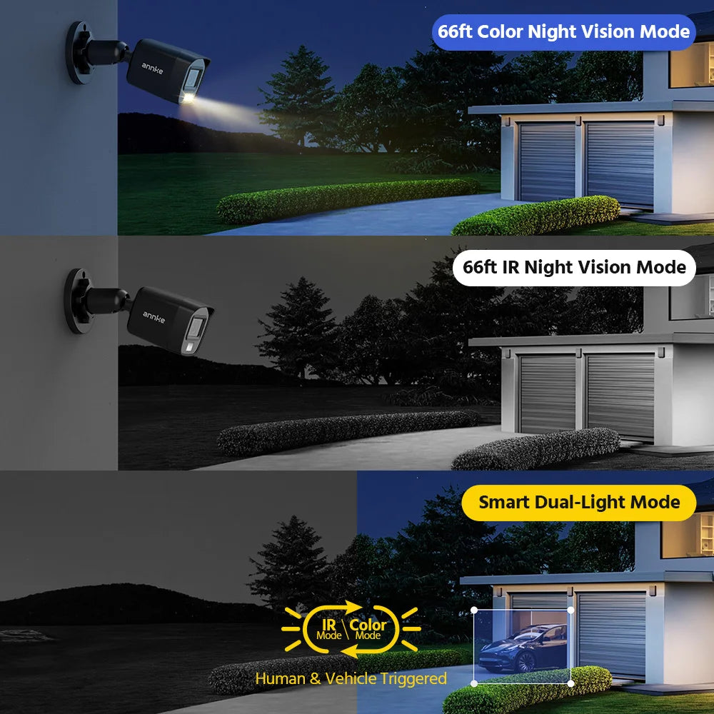 Security Camera Kit 4PCS 2MP Bullet Outdoor Weatherproof Housing 66ft Super Night Vision Smart IR CCTV Camera