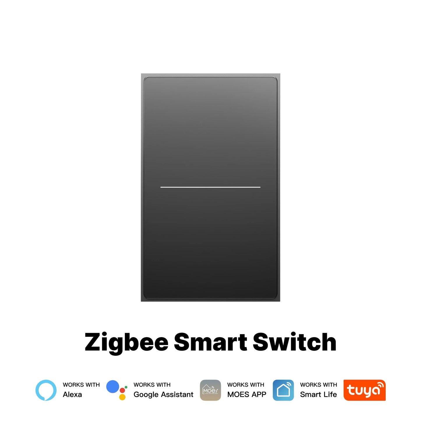 MOES Star Feather Tuya ZigBee Smart Touch Switch US 1/2/3/4 Gang Wall Light Switch Neutral Required Alexa Google Hub Control