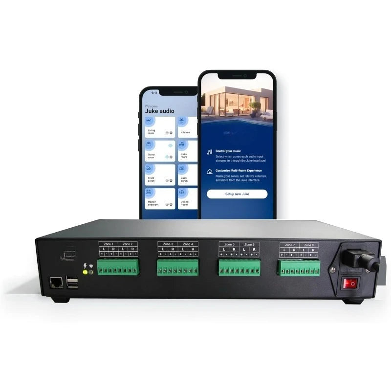 8: 8 Zone Multi-Room Amplifier | Built-in Music Streaming & Wireless App Control | Supports 8 Audio Sources Simultaneously