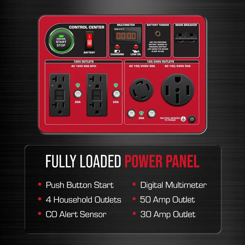 500cc 13000-Watt Dual Fuel Generator: Gas/Propane, Remote Start, Home/RV/Emergency Power