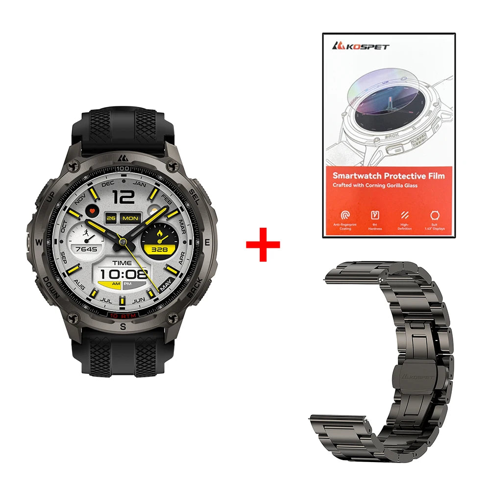 Tank T4 Smart Watch for Men 6-Sat GPS Offline Maps 10ATM Waterproof Heart Rate Diving Skiing Hiking for Android iOS