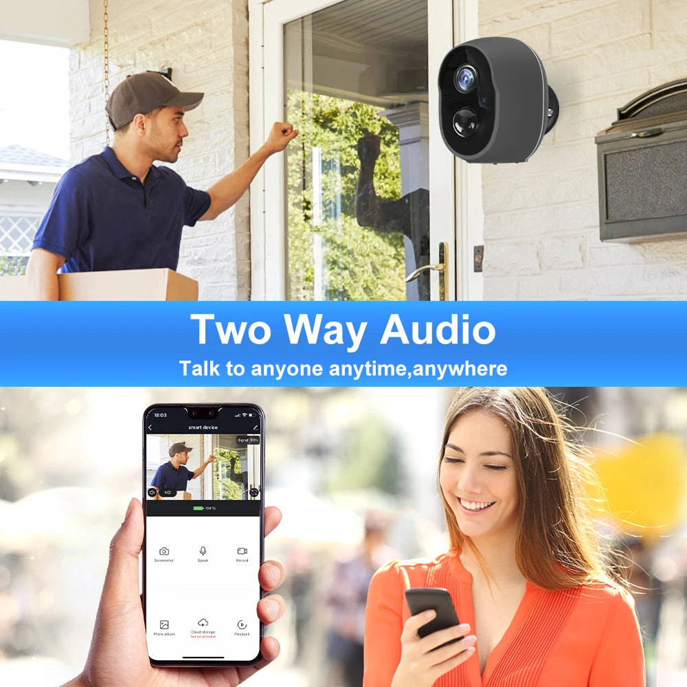 100% Wire-Free Tuya Smart 5200mAh 3.5W Solar Battery Outdoor Wireless WiFi 3MP PIR Security Protection Siren Infrared IR Camera