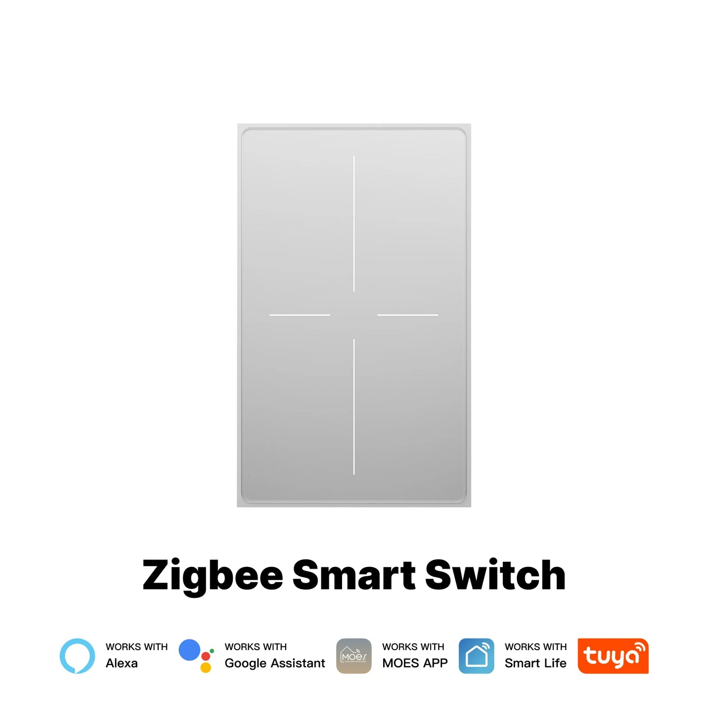 MOES Star Feather Tuya ZigBee Smart Touch Switch US 1/2/3/4 Gang Wall Light Switch Neutral Required Alexa Google Hub Control