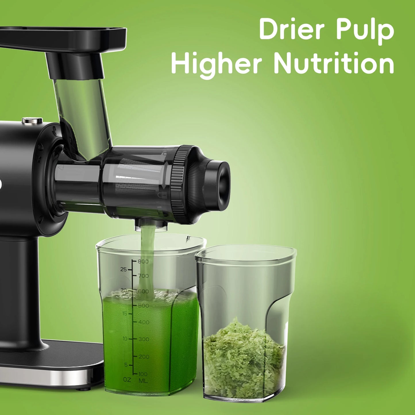 Cold PressJuicer, Slow Masticating Juicer Machines with Reverse Function, High Juice Yield, Easy to Clean Brush & Quiet