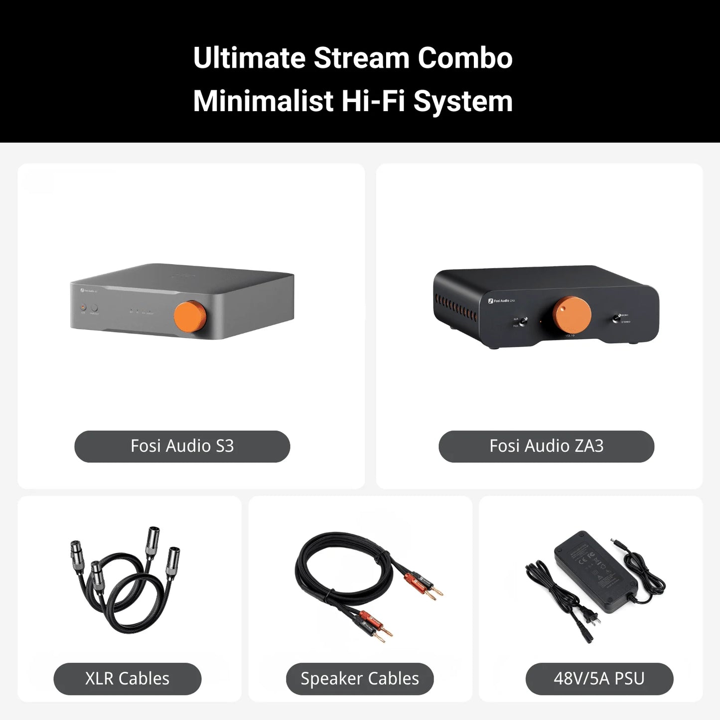 Fosi Audio S3 HiFi Music Streamer Bluetooth 5.3 AKM4493SEQ DAC Preamp Network music Player Compatible with AirPlay2, Google Cast