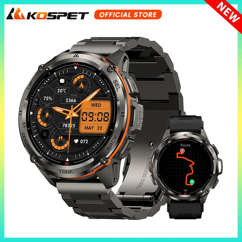 Ultra GPS Smart Watch for Men Rugged Smartwatch 470mAh Fitness AMOLED Bluetooth Electronic Watches