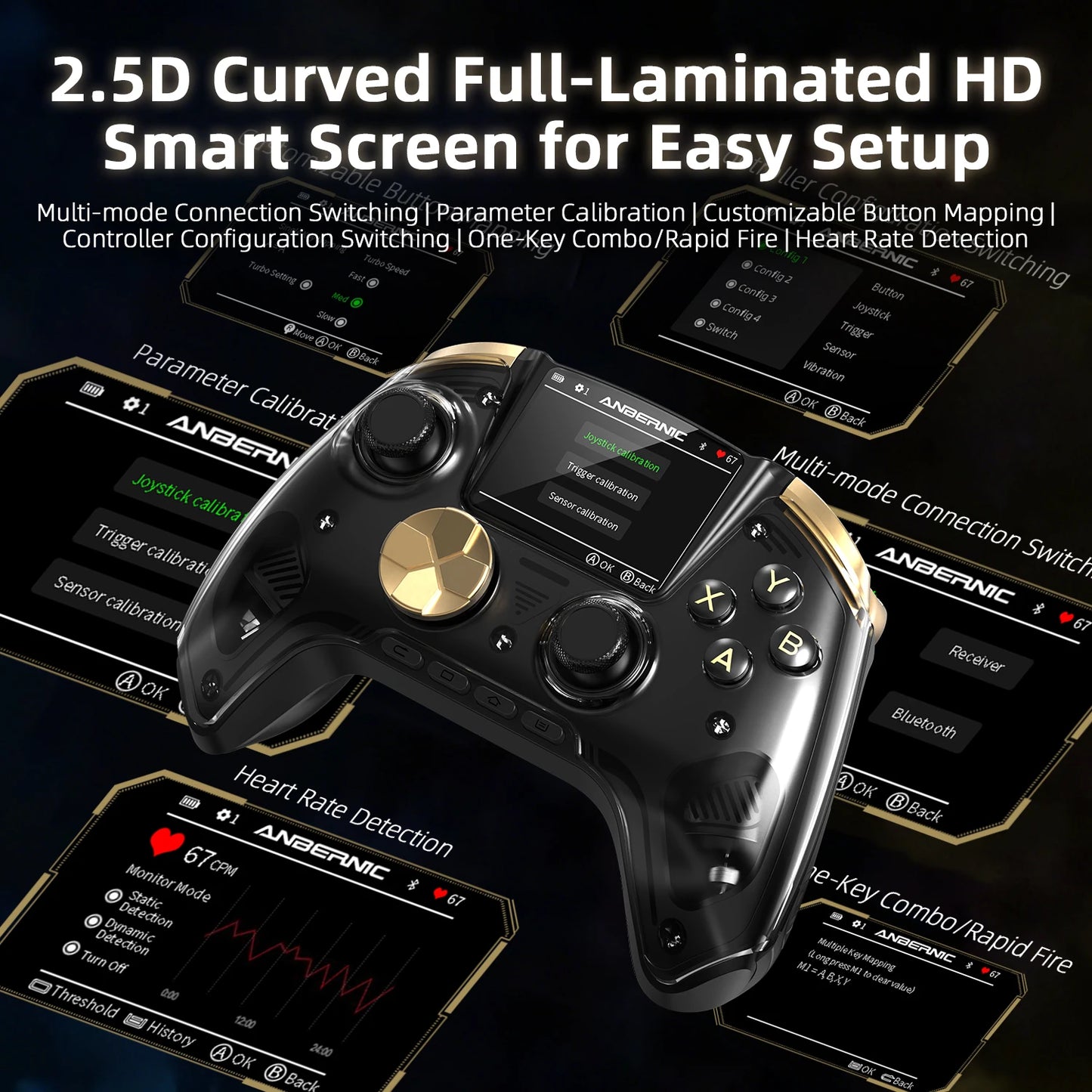 RG G01 Retro Games Controller Hall Effect Triggers Bluetooth/Wired/Wireless XBOX Gamepad for PC Android IOS Steam Linux