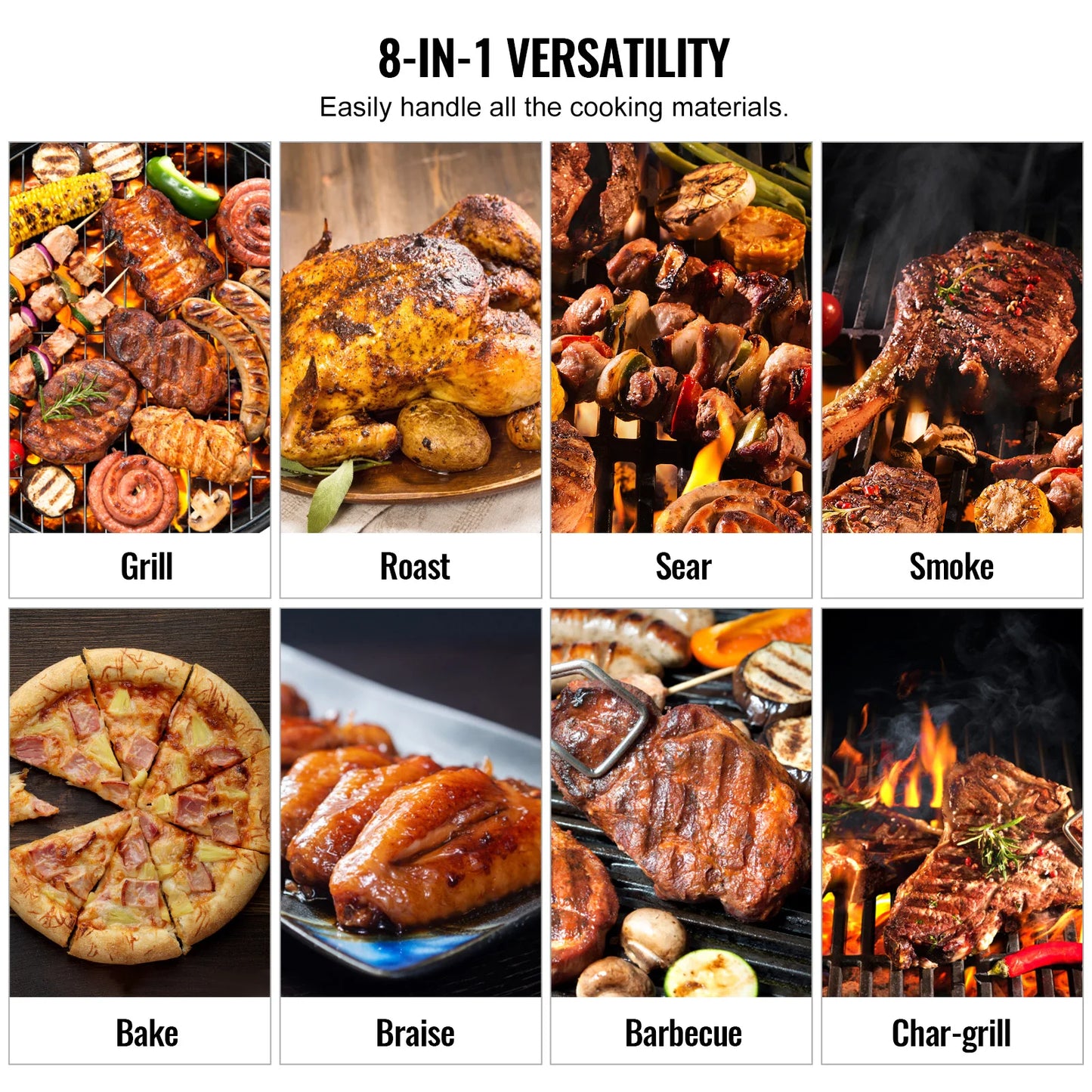 Portable Charcoal Grill Propane Gas Grills with Cover and Cart Heavy Duty Iron BBQ Grill for Outdoor Cooking Barbecue