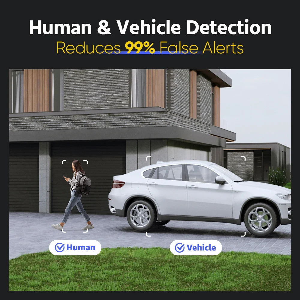 12MP Outdoor Smart Dual Light PoE Security Camera Color IR Night Vision Built-in Microphone IP67 Smart Home H.265+