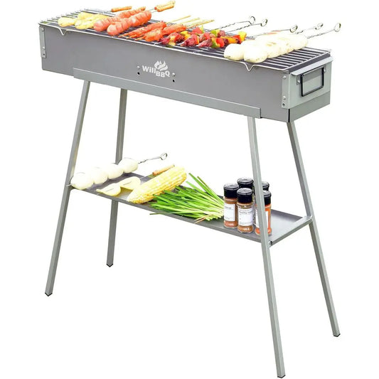 Charcoal Grill Taiate Parties, Patio, Beach Barbec, Backyard Gatherings,Alloy Steel BBQ Barbecue Outdoor Grilling with Durable S