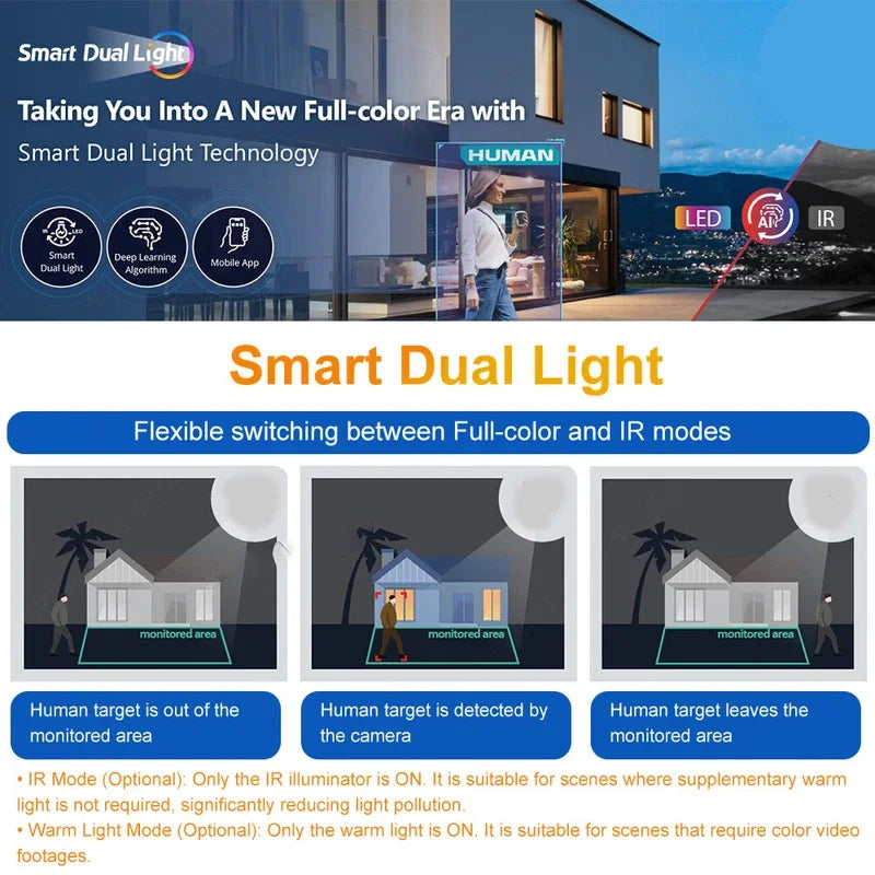 4K 8MP POE Acusense Smart Hybrid Light Fixed Turret Network IP Camera DS-2CD2383G2-LI2U Built-in Dual-MIC Surveillance